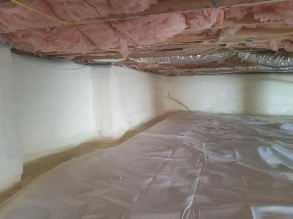 Crawl space encapsulation with closed-cell spray foam for Spray Foam Roofing in Firestone